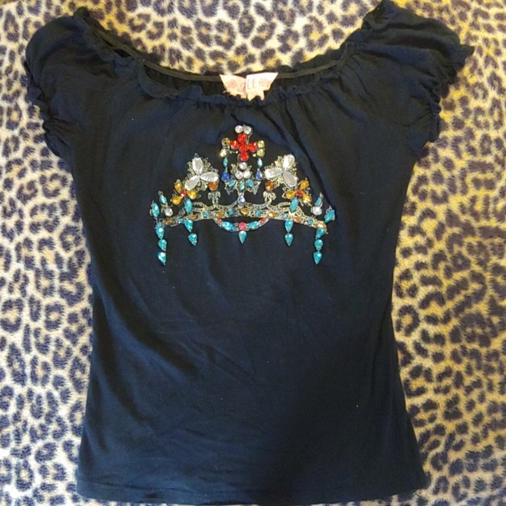 "Tell" Embellished Blouse